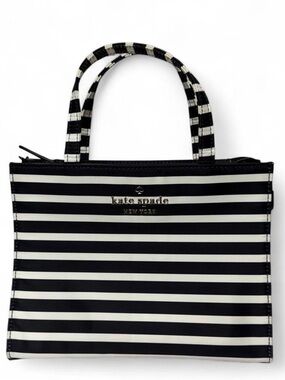 kate spade black and white striped tote